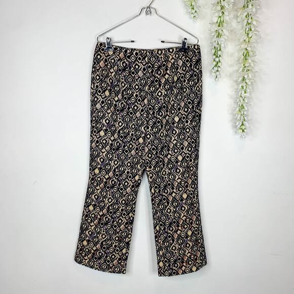 FREE PEOPLE brocade straight leg pants gold metallic whimsigoth regency 2859 - Picture 8 of 8
